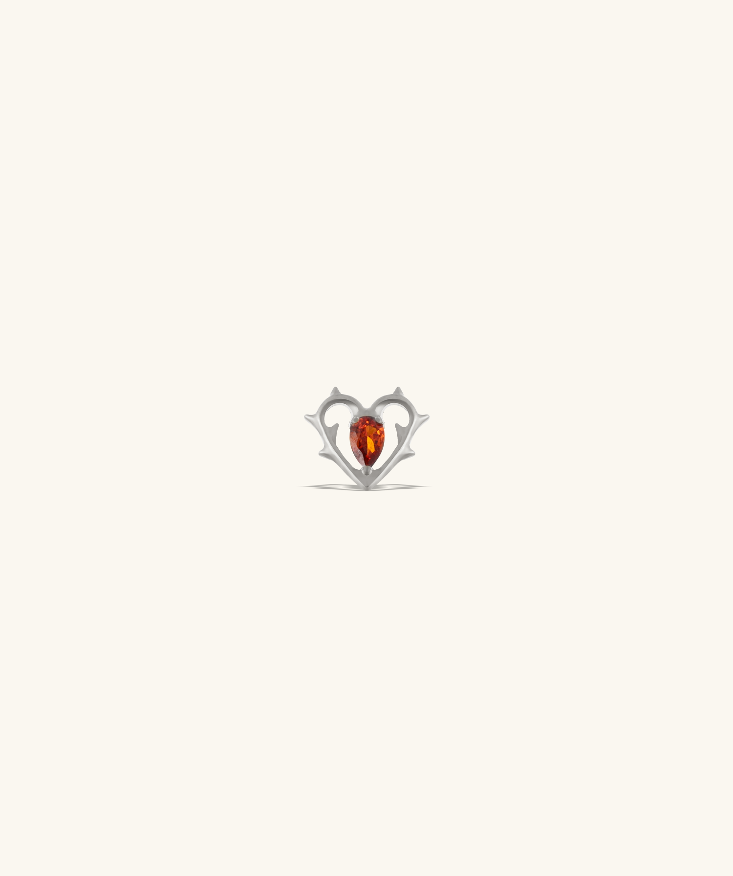 Titanium Thorn  Heart Stud - OumoJewelry