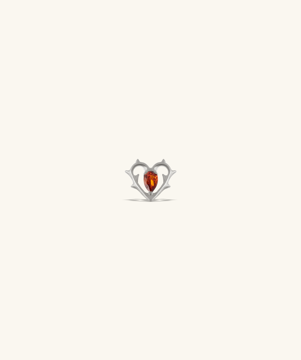 Titanium Thorn Heart Stud - Titanium - Upper Lobe, Helix, Conch - Oumo Jewelry