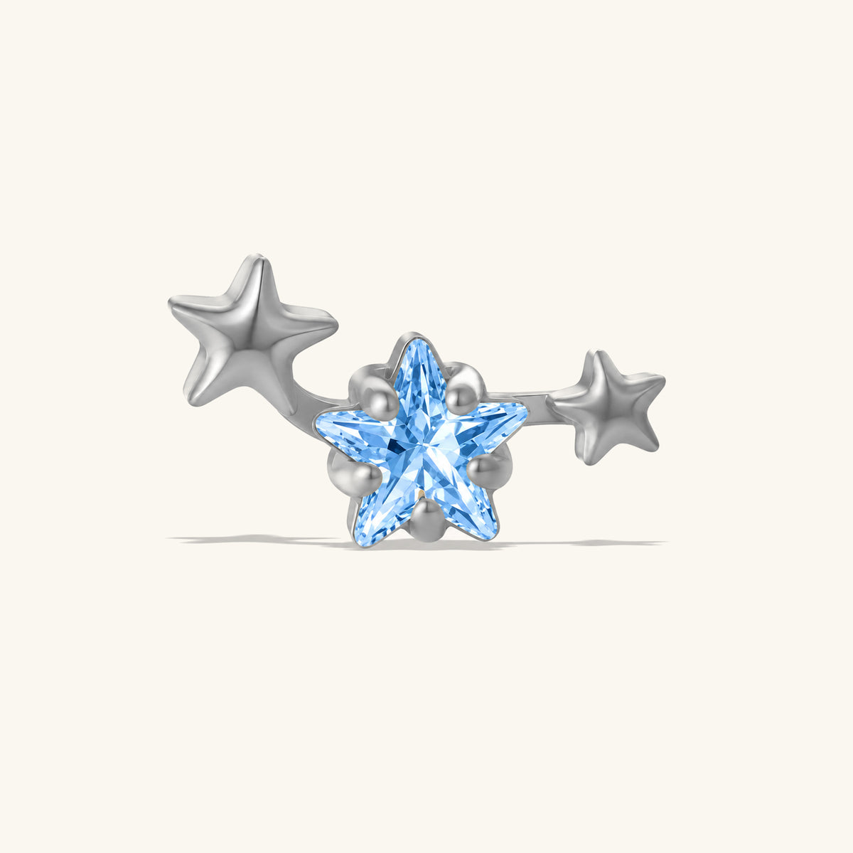 Titanium Petite Star Flatback Stud