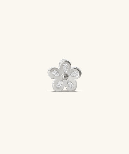 Shiny Flower Flatback Stud - OumoJewelry