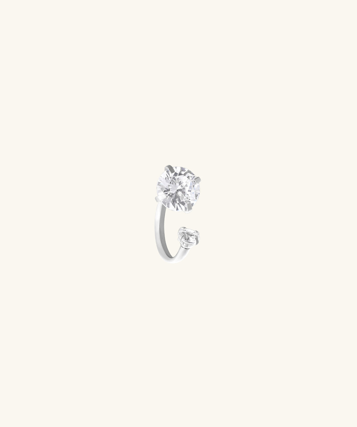 Sparkle Horseshoe Ring - Stainless Steel - Eyebrow, Vertical Labret, Navel - Oumo Jewelry