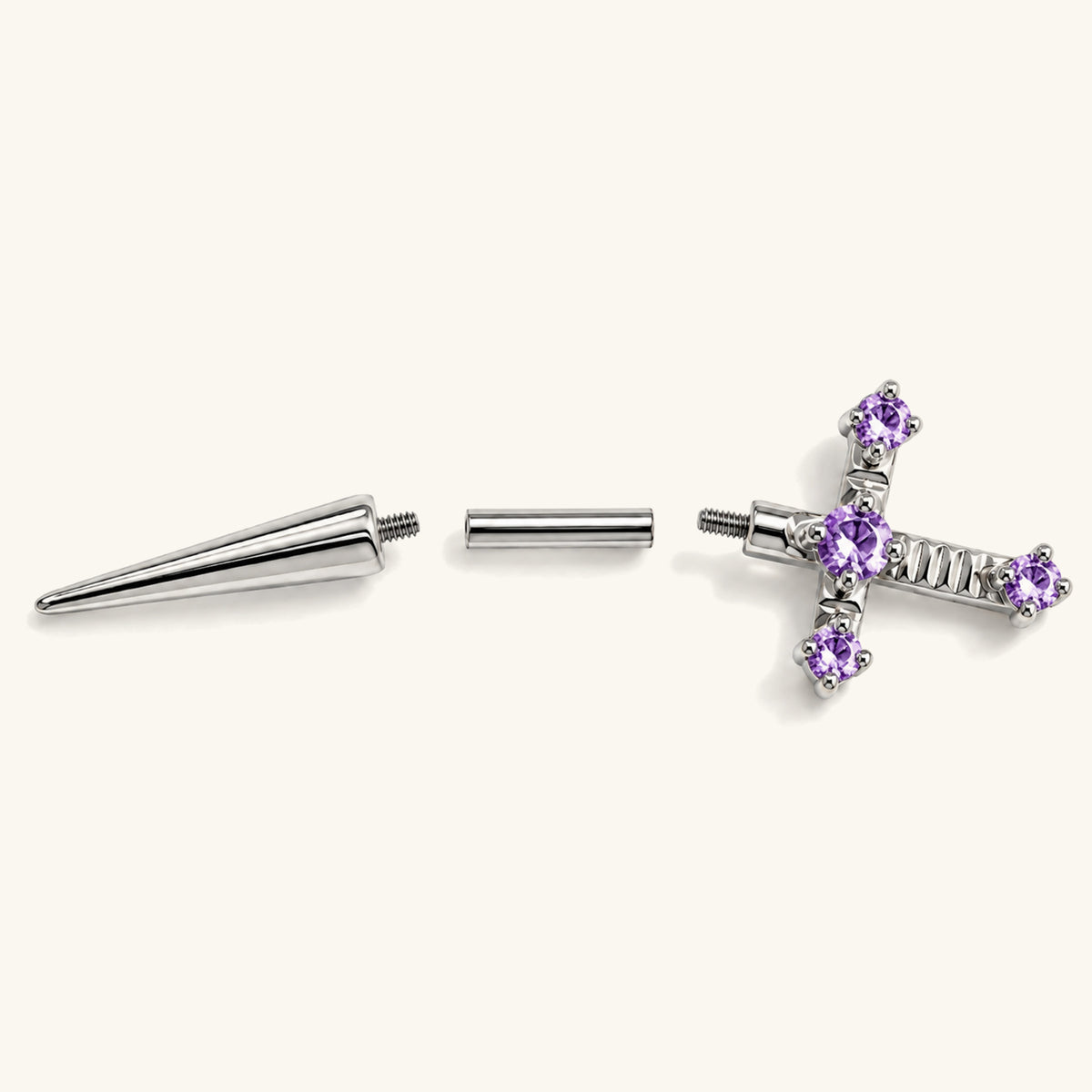 Titanium Sword Vertical Helix Stud