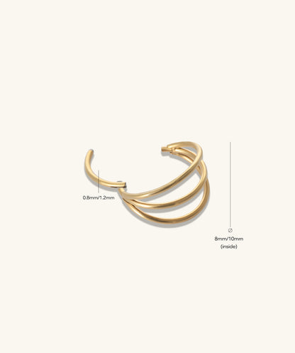 Three Layer Clicker Hoop - OumoJewelry