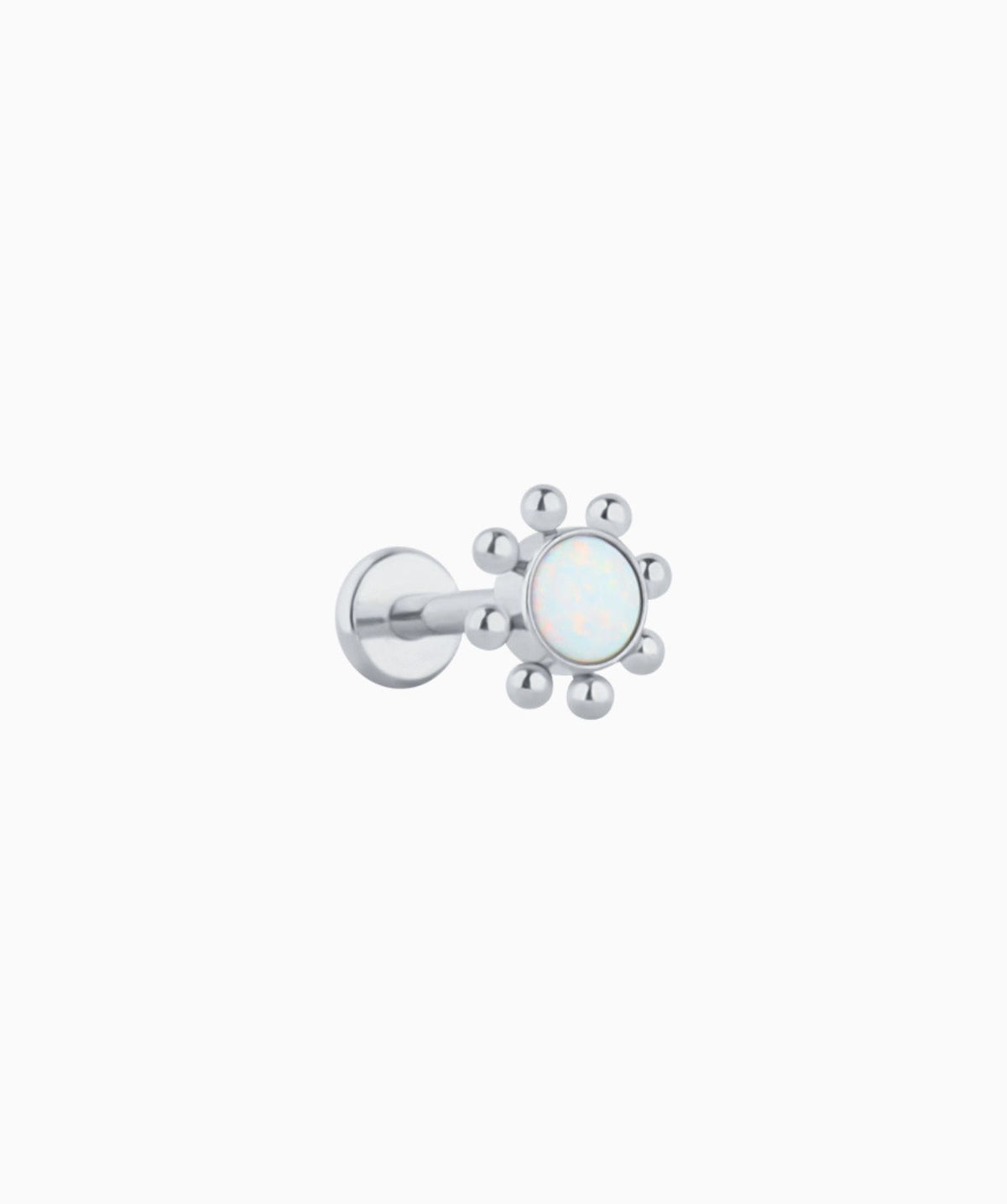Opal Sun Flatback Stud - Stainless Steel - Helix, Upper Lobe, Conch - Oumo Jewelry