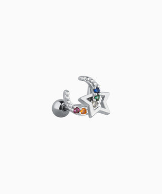 Dazzling Star Moon Stud - OumoJewelry