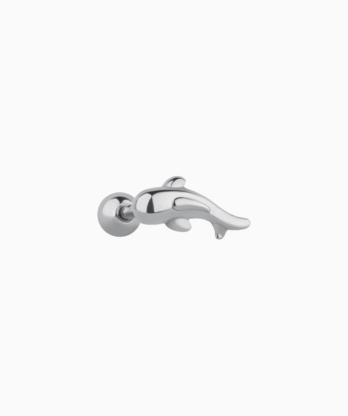 Whale Stud - Stainless Steel - Upper Lobe, Helix, Flat - Oumo Jewelry