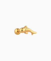 Whale Stud - Stainless Steel - Upper Lobe, Helix, Flat - Oumo Jewelry