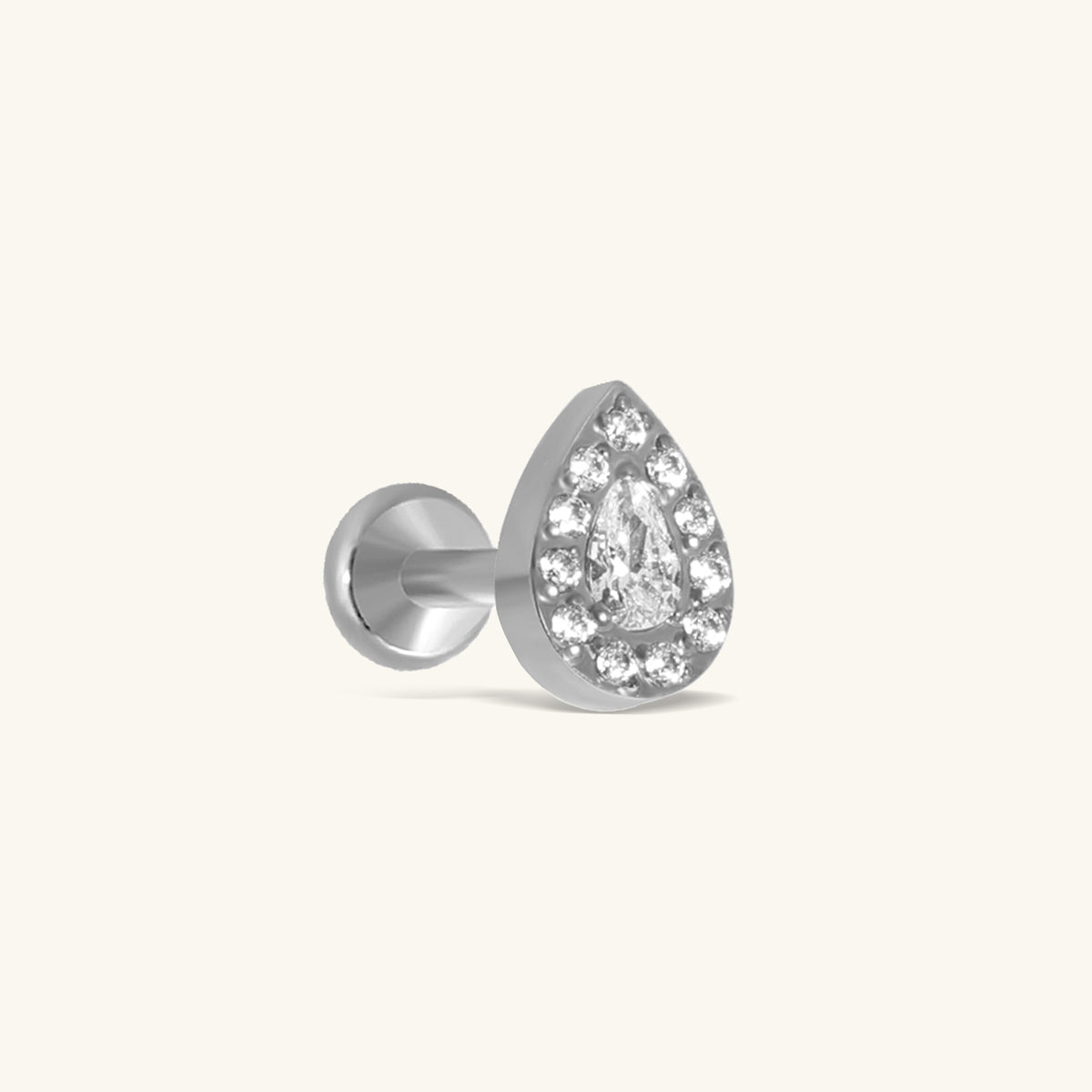 Titanium Noemi Teardrop Stud - Titanium - Helix, Upper Lobe, Conch - Oumo Jewelry