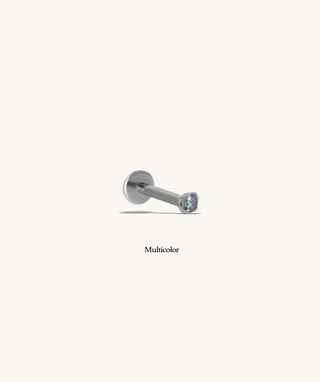 Titanium Charm Gemstones Flatback Stud