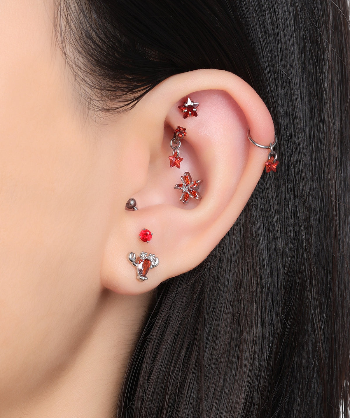 Starfish Stud - Stainless Steel - Upper Lobe, Helix - Oumo Jewelry