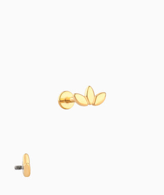 Titanium Leaf Flatback Stud - OumoJewelry