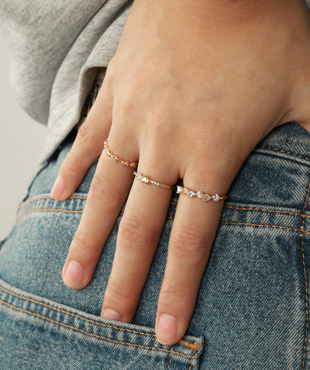 Sparkle Bow Ring - Brass - Oumo Jewelry
