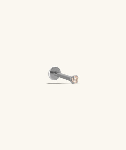 Titanium Charm Gemstones Flatback Stud