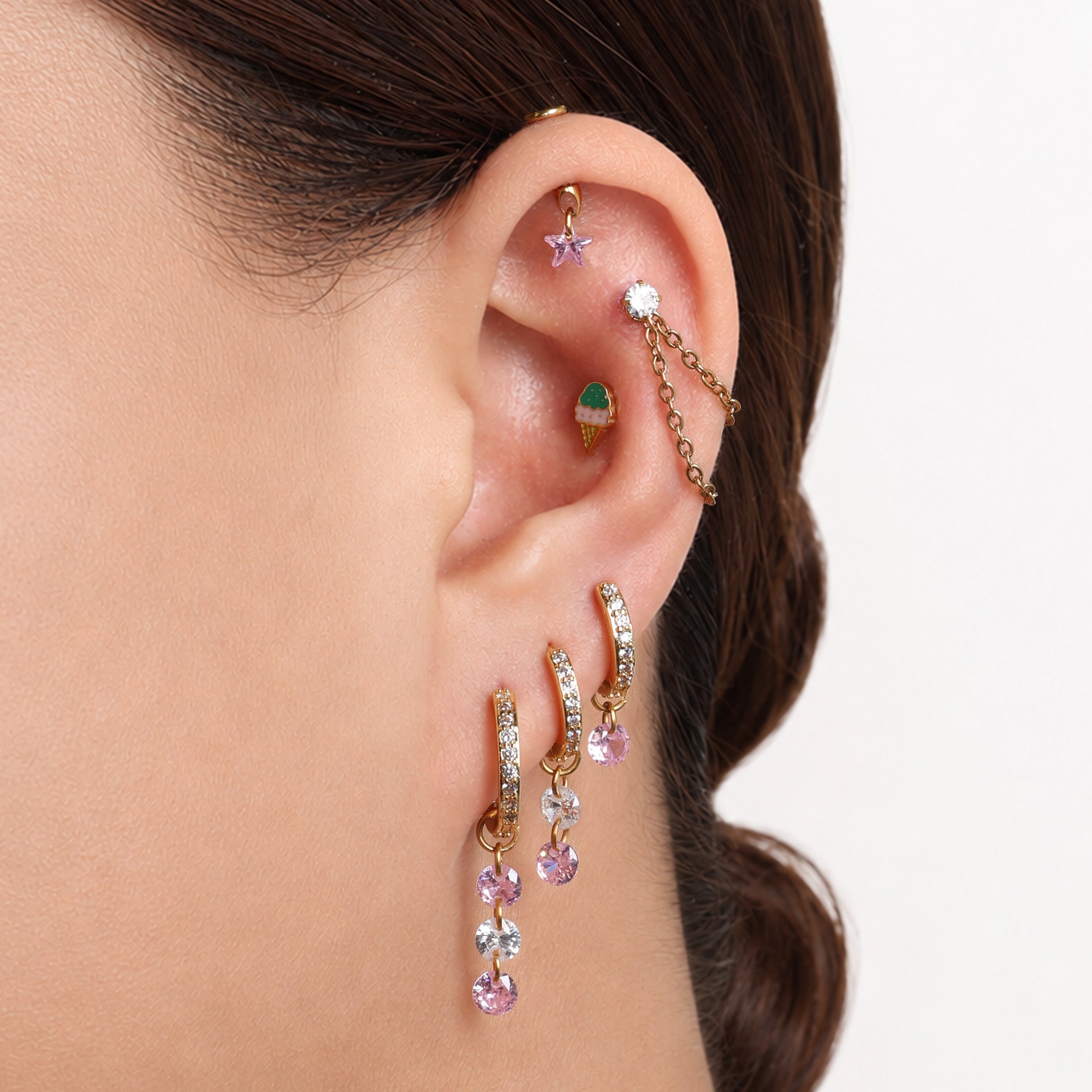 Titanium Threadless Ice Cream Stud - OumoJewelry