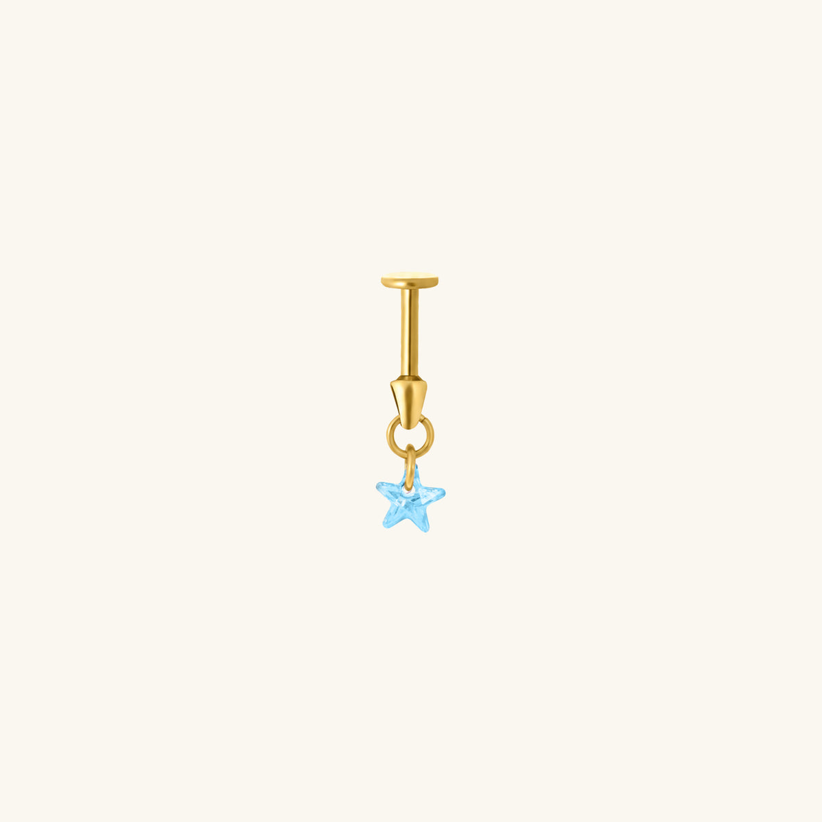Titanium Star Vertical Helix Flatback Stud - Titanium - Vertical Helix - Oumo Jewelry