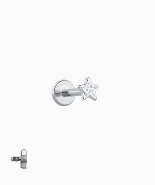 Titanium Star Flatback Stud - OumoJewelry