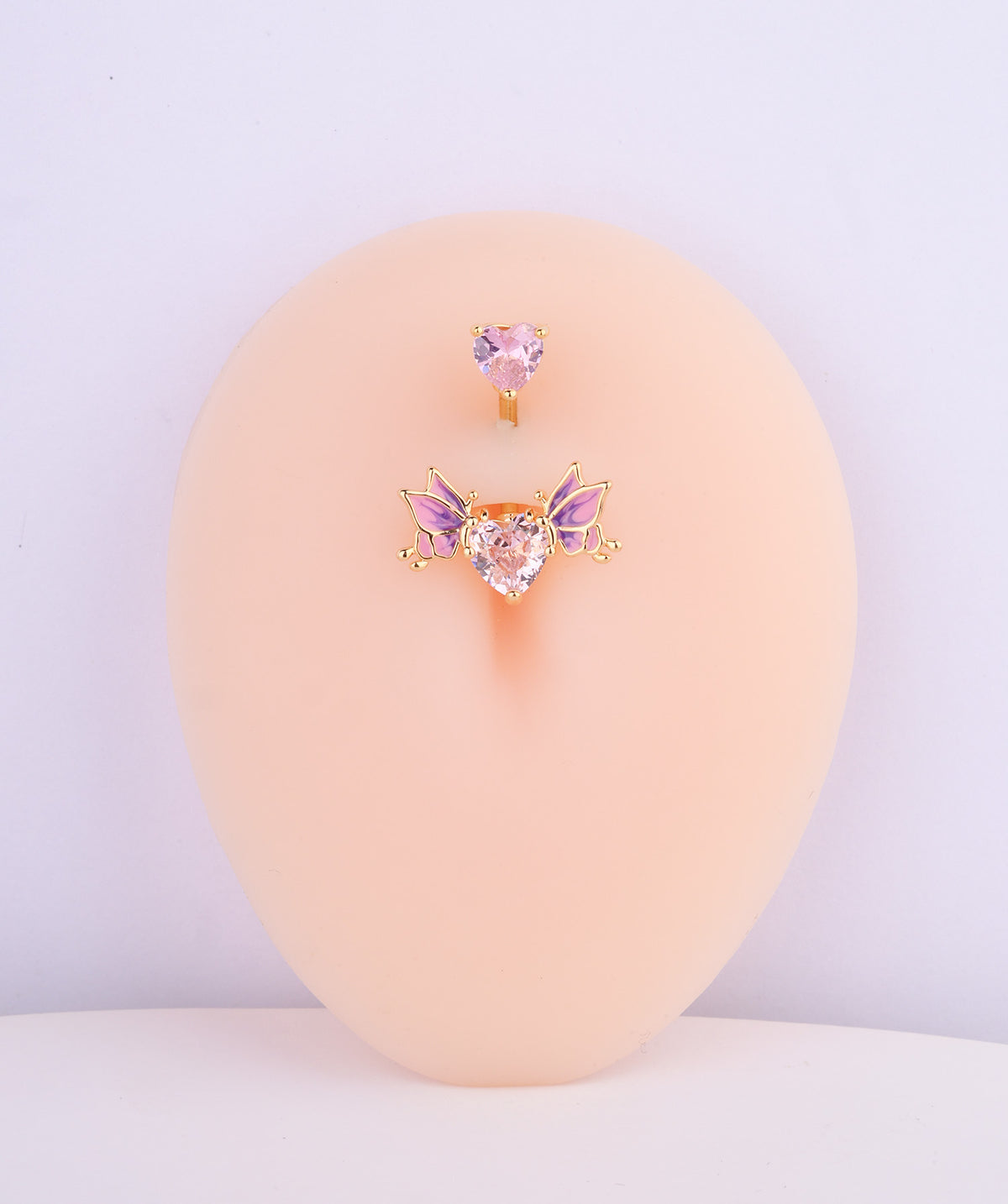 Butterfly Love Belly Ring - Stainless Steel - Navel - Oumo Jewelry