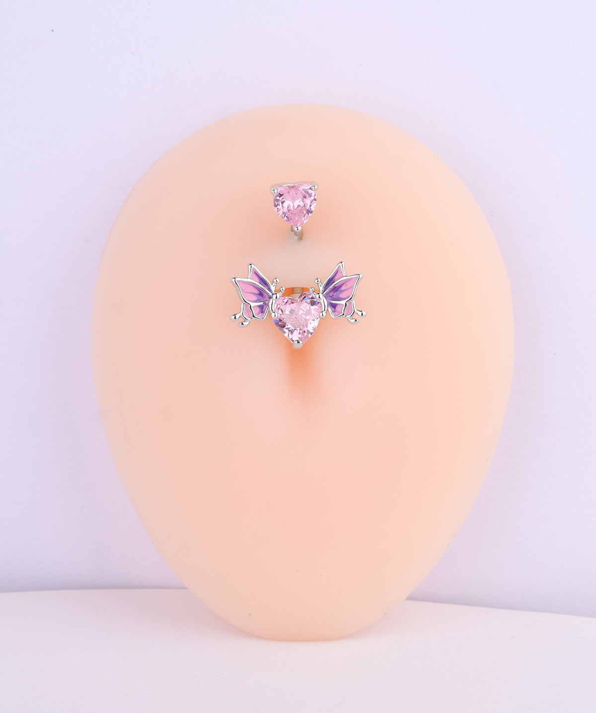 Butterfly Love Belly Ring - Stainless Steel - Navel - Oumo Jewelry