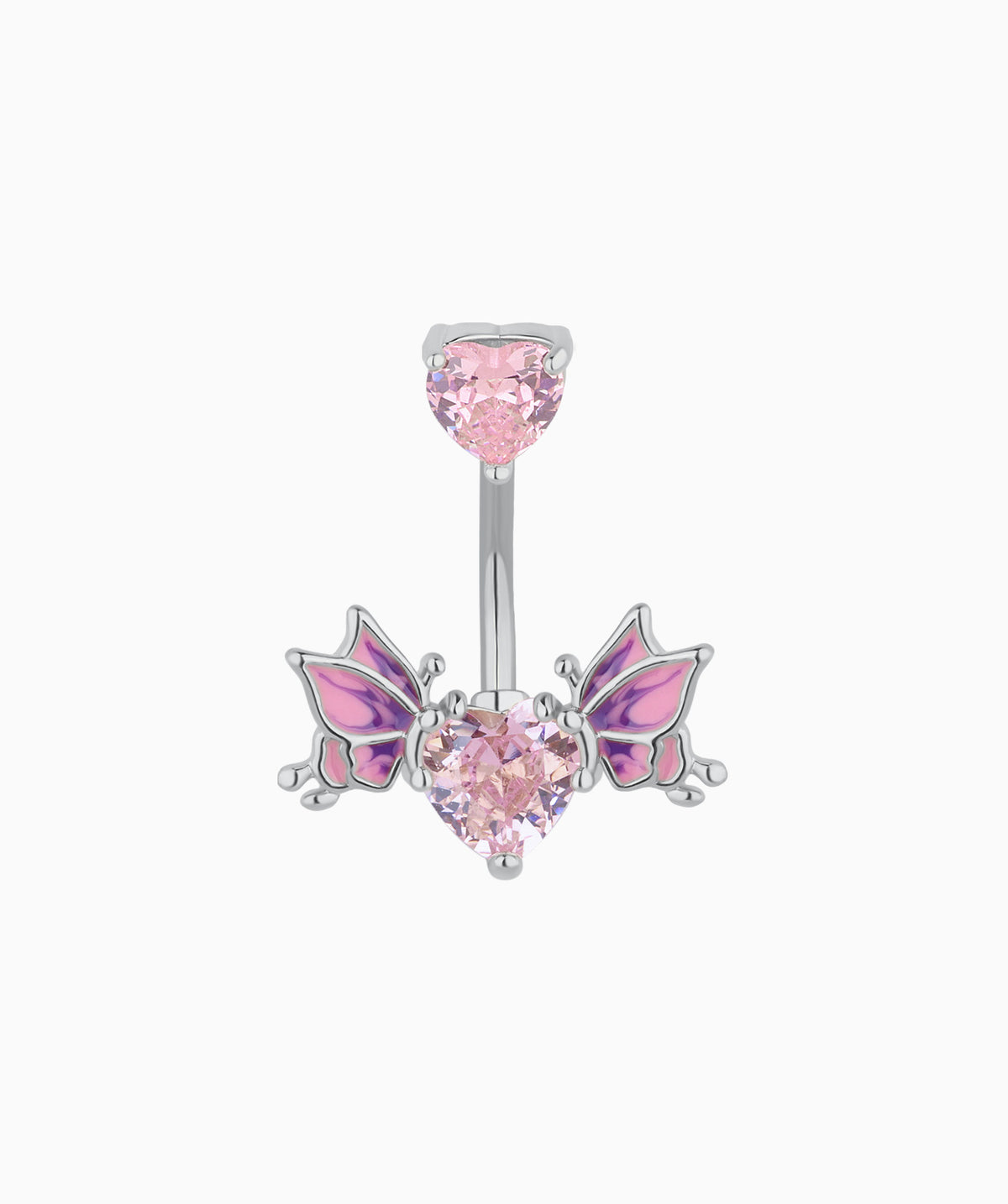 Butterfly Love Belly Ring - Stainless Steel - Navel - Oumo Jewelry
