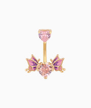 Butterfly Love Belly Ring - Stainless Steel - Navel - Oumo Jewelry