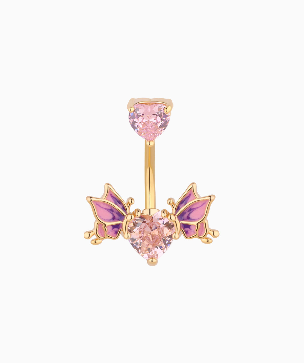Butterfly Love Belly Ring - Stainless Steel - Navel - Oumo Jewelry