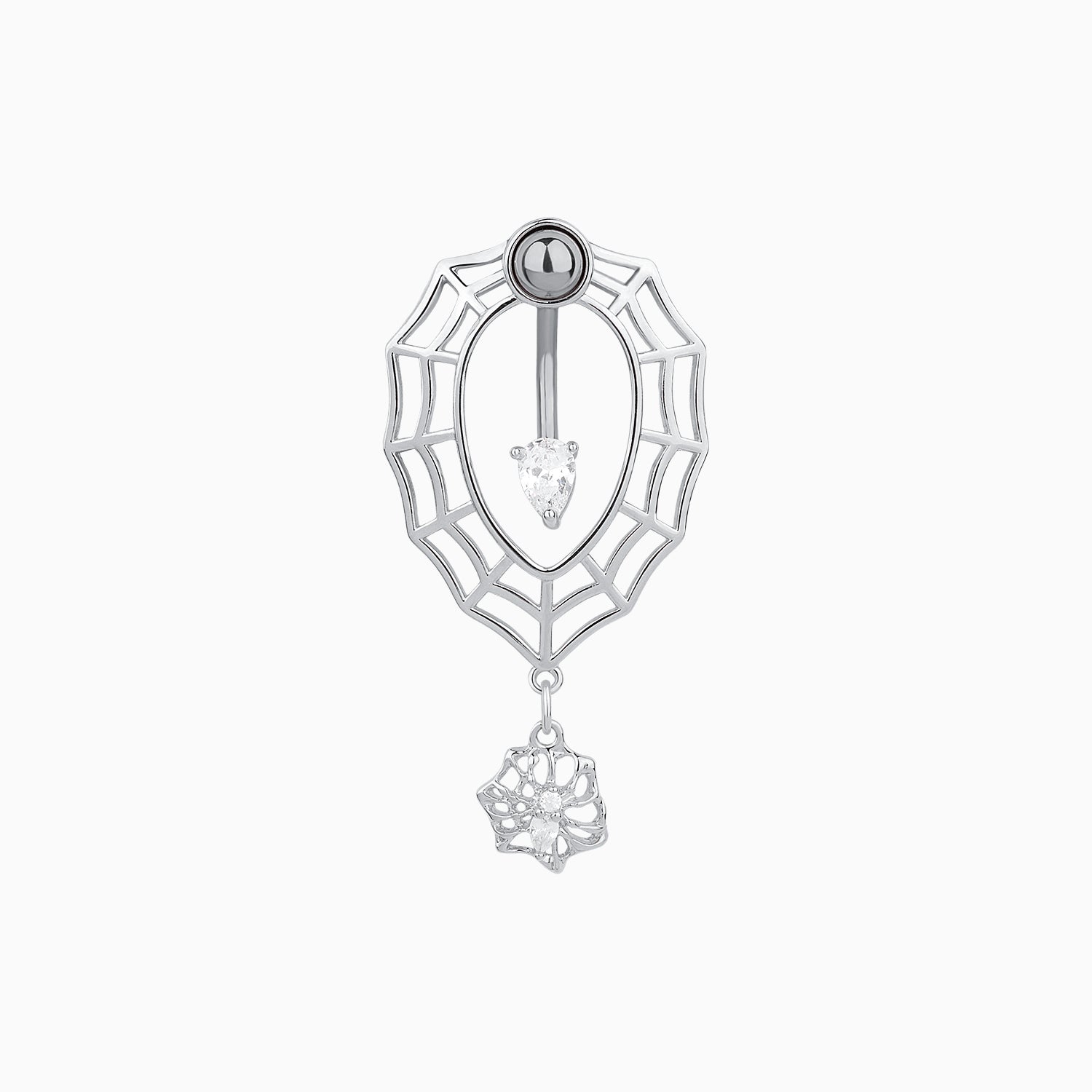 Spider &amp; Cobweb Belly Ring - OhmoJewelry