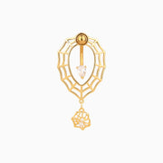 Spider & Cobweb Belly Ring - Stainless Steel - Navel - Oumo Jewelry