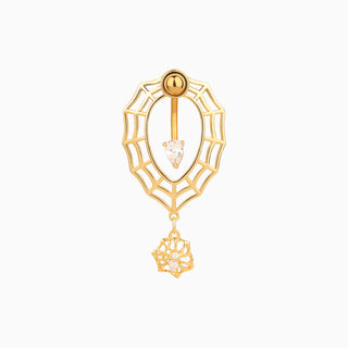 Spider & Cobweb Belly Ring - OhmoJewelry