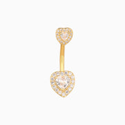 Luxury Heart Belly Ring - Stainless Steel - Navel - Oumo Jewelry