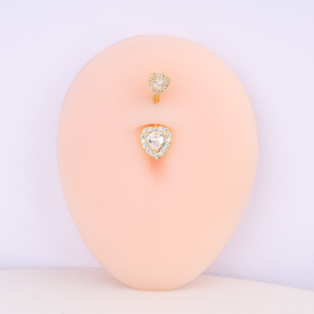 Luxury Heart Belly Ring - Stainless Steel - Navel - Oumo Jewelry