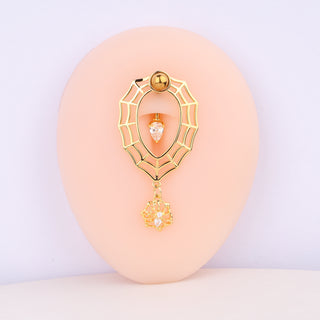 Spider & Cobweb Belly Ring - OhmoJewelry