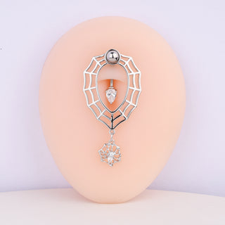 Spider & Cobweb Belly Ring - OhmoJewelry