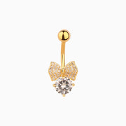 Sweet Bow Belly Ring - Stainless Steel - Navel - Oumo Jewelry