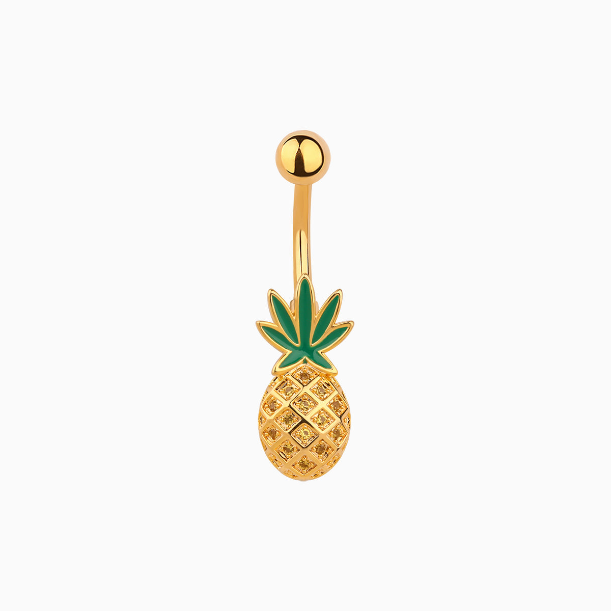 Pineapple Belly Ring - Stainless Steel - Navel - Oumo Jewelry