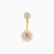 Dazzling Sun Flower Belly Ring - Stainless Steel - Navel - Oumo Jewelry