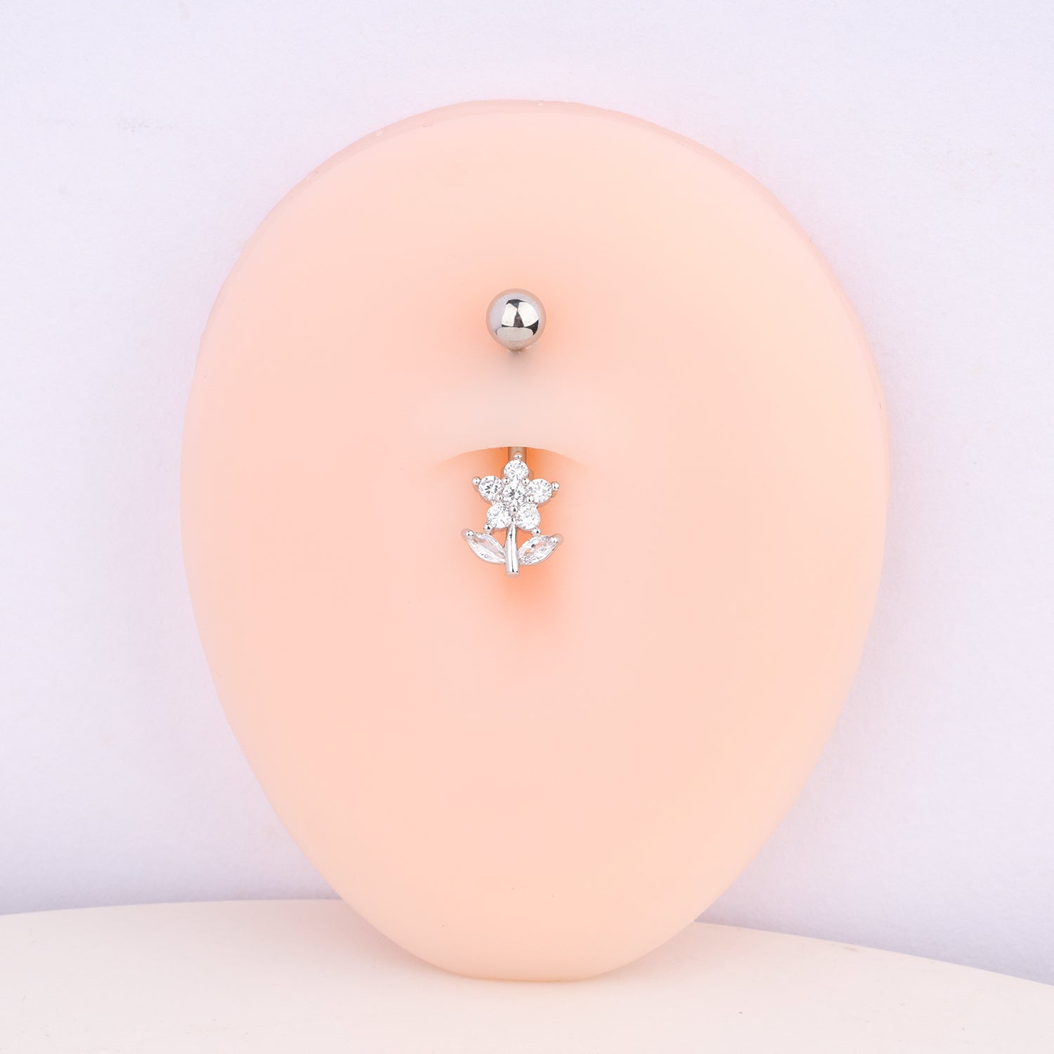 A Flower Belly Ring - OhmoJewelry