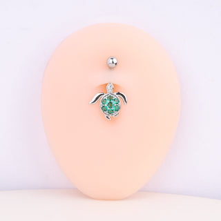 Swimming Turtle Belly Ring - OhmoJewelry