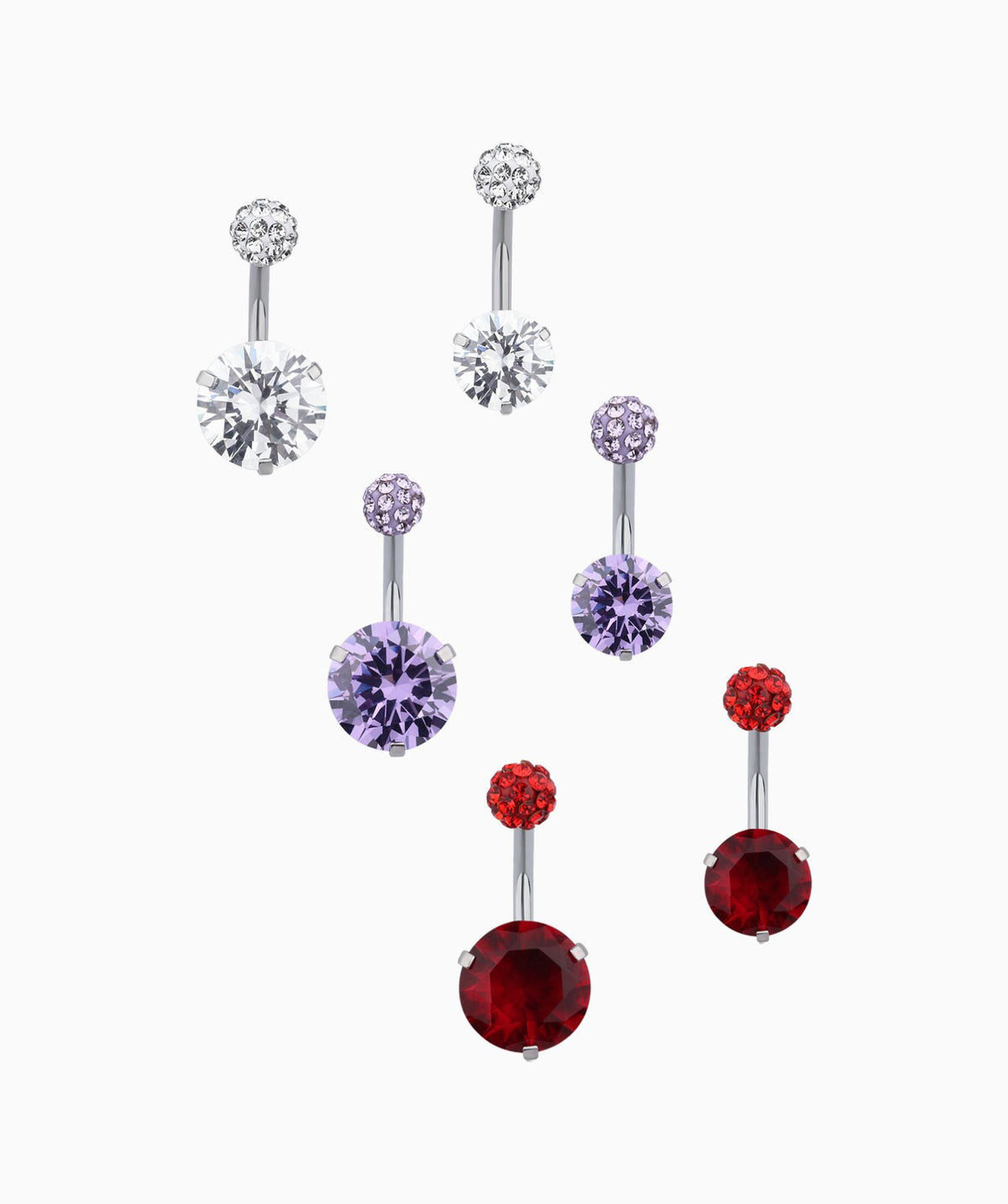 Charm Gemstone Belly Ring - Stainless Steel - Navel - Oumo Jewelry