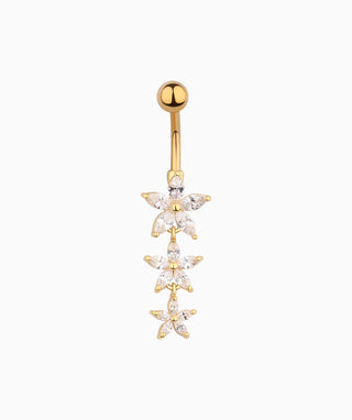 Dazzling Flower Belly Ring - OumoJewelry