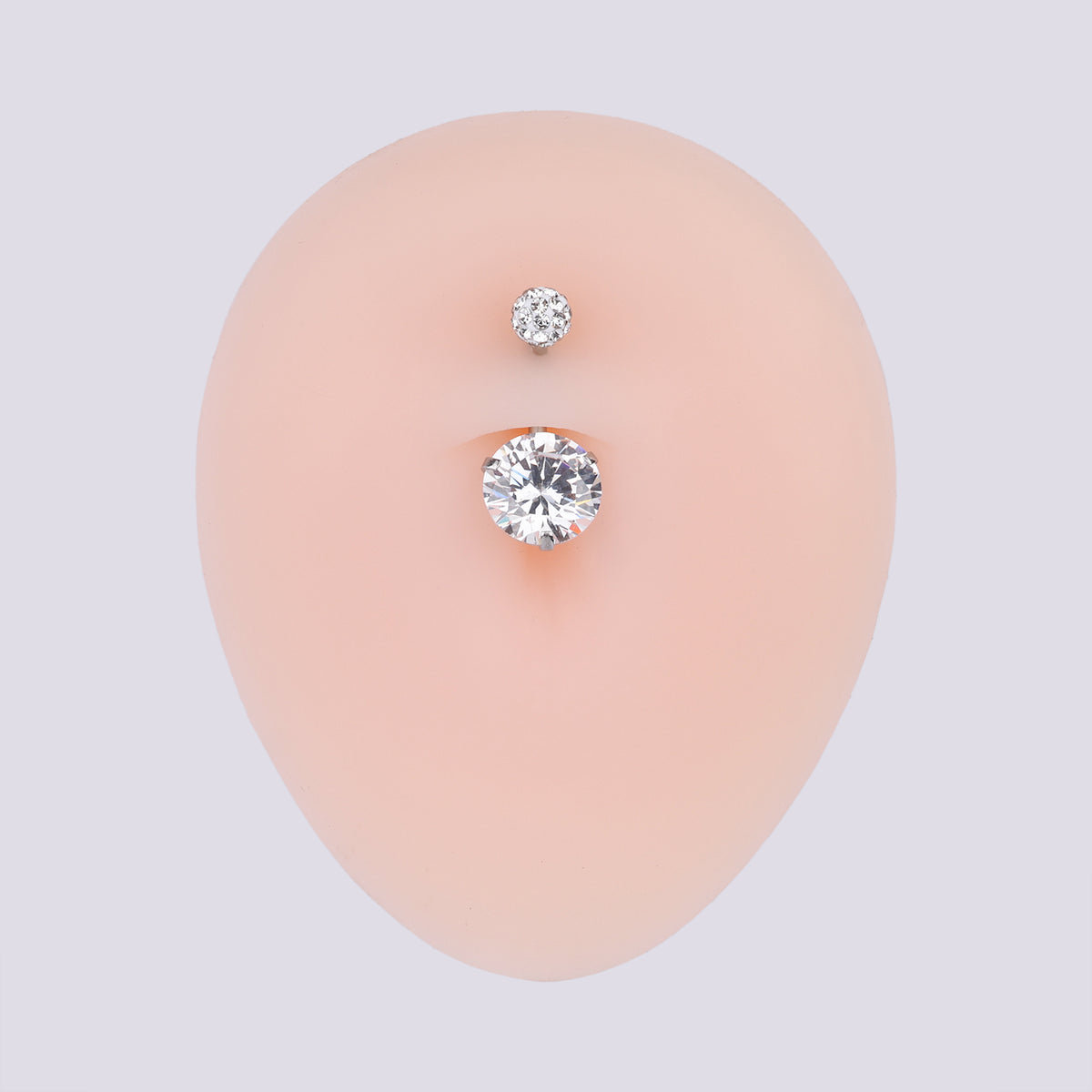 Charm Gemstone Belly Ring - Stainless Steel - Navel - Oumo Jewelry