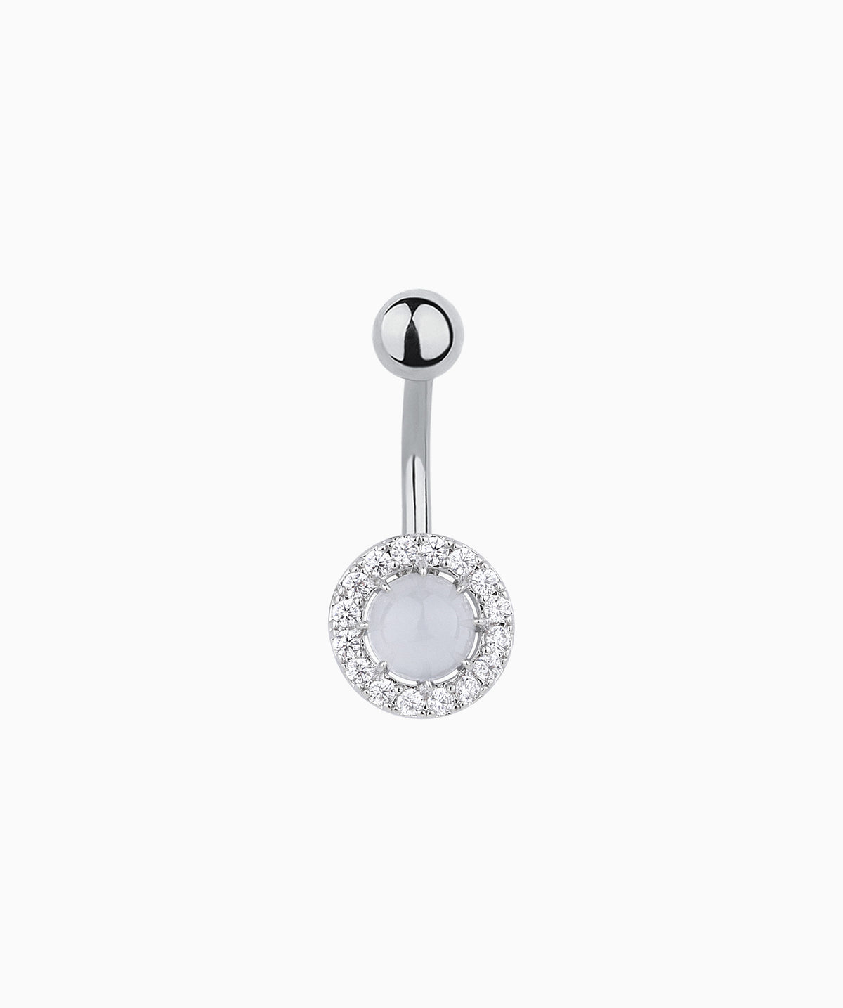Sweet Opal Belly Ring - Stainless Steel - Navel - Oumo Jewelry
