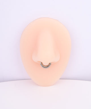 Titanium Bold Clicker Hoop - OumoJewelry