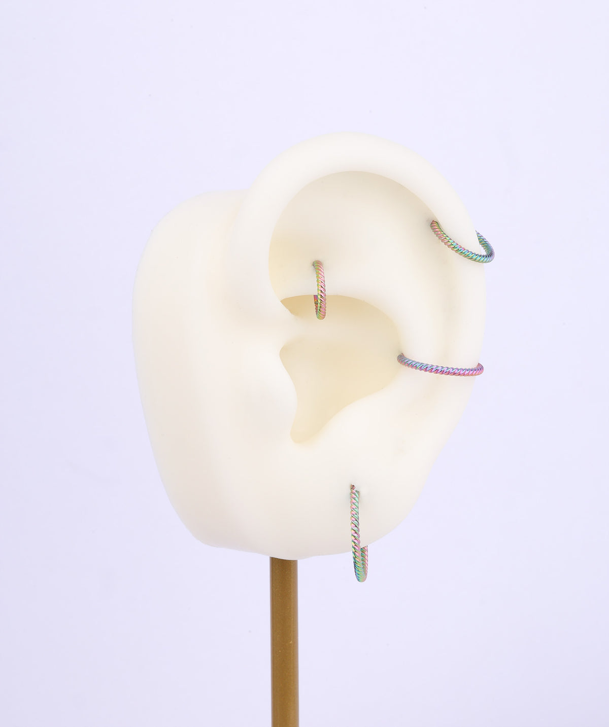 Twist Clicker Hoop - Stainless Steel - Upper Lobe, Helix, Daith - Oumo Jewelry