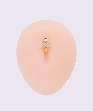 Hollow Heart Belly Clicker - OumoJewelry