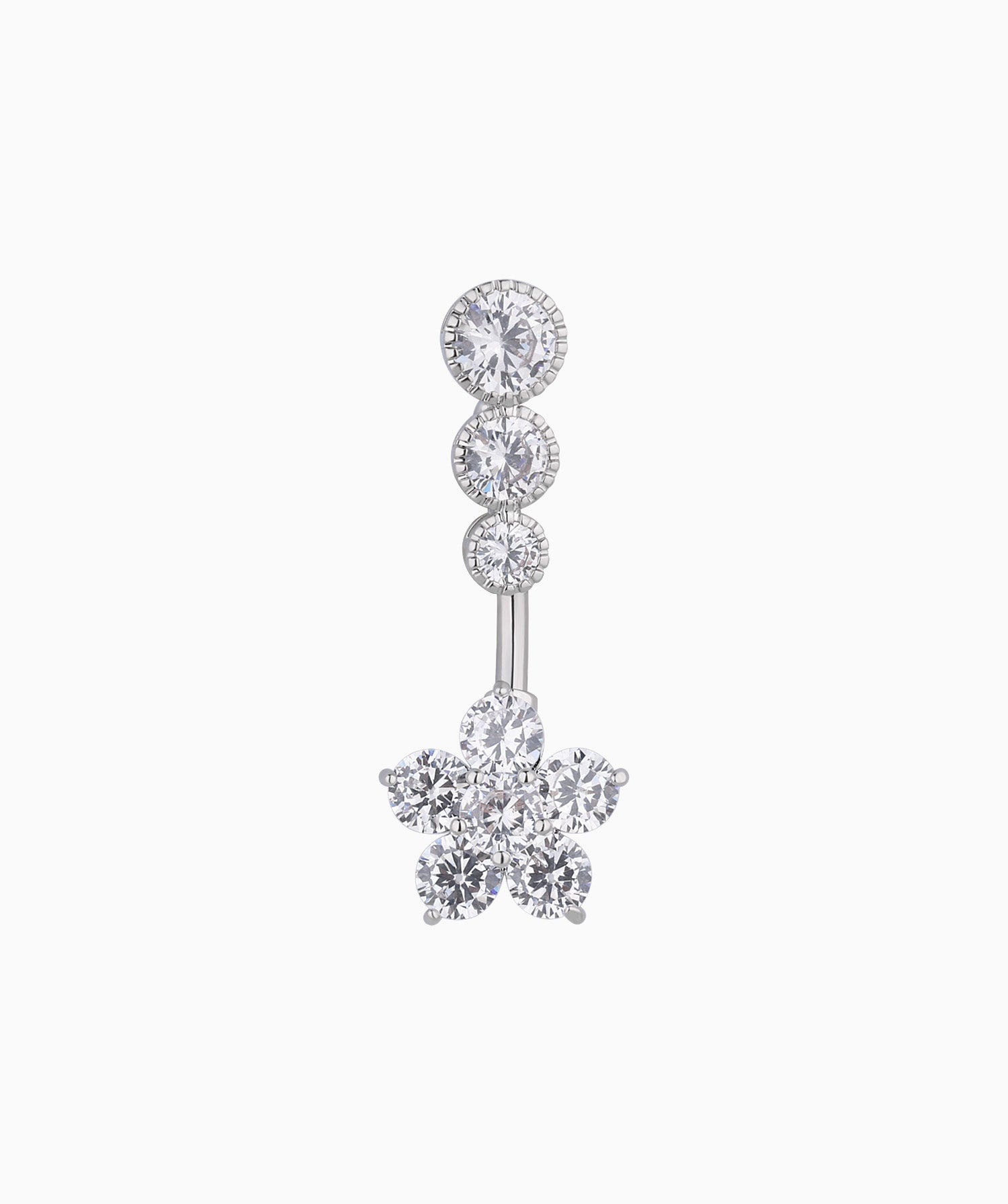 Glitter Flower Belly Ring