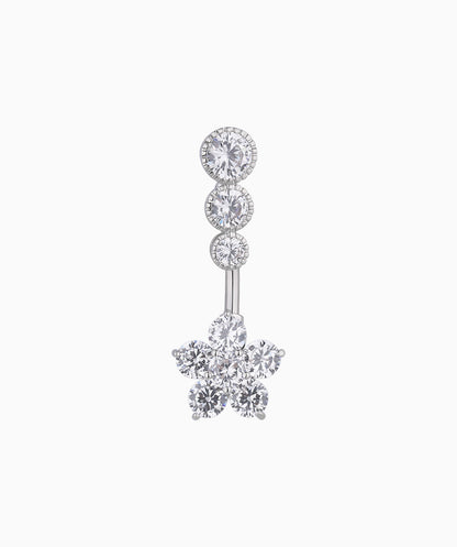 Glitter Flower Belly Ring