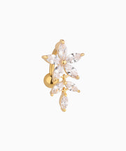 Flower & Leaf Belly Ring - Stainless Steel - Navel - Oumo Jewelry