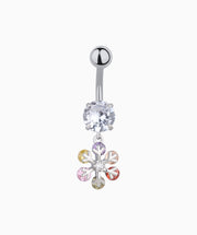 Colorful Snowflake Belly Ring - Stainless Steel - Navel - Oumo Jewelry