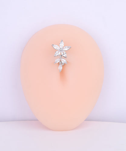 Flower &amp; Leaf Belly Ring