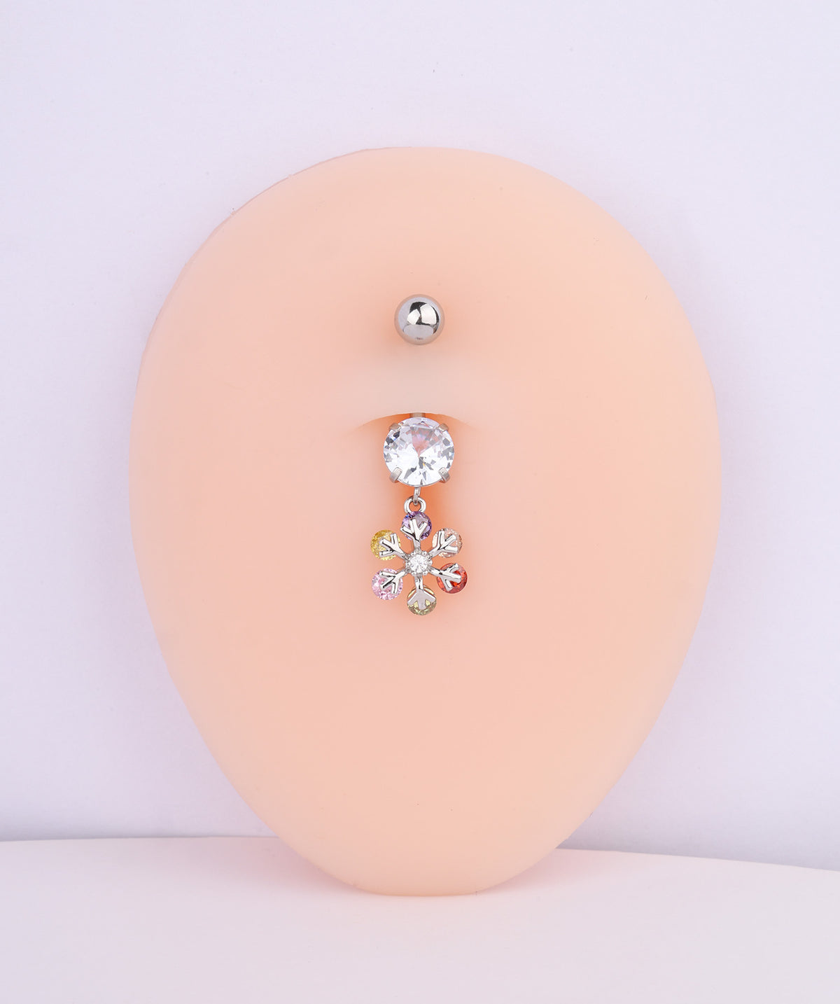 Colorful Snowflake Belly Ring - Stainless Steel - Navel - Oumo Jewelry